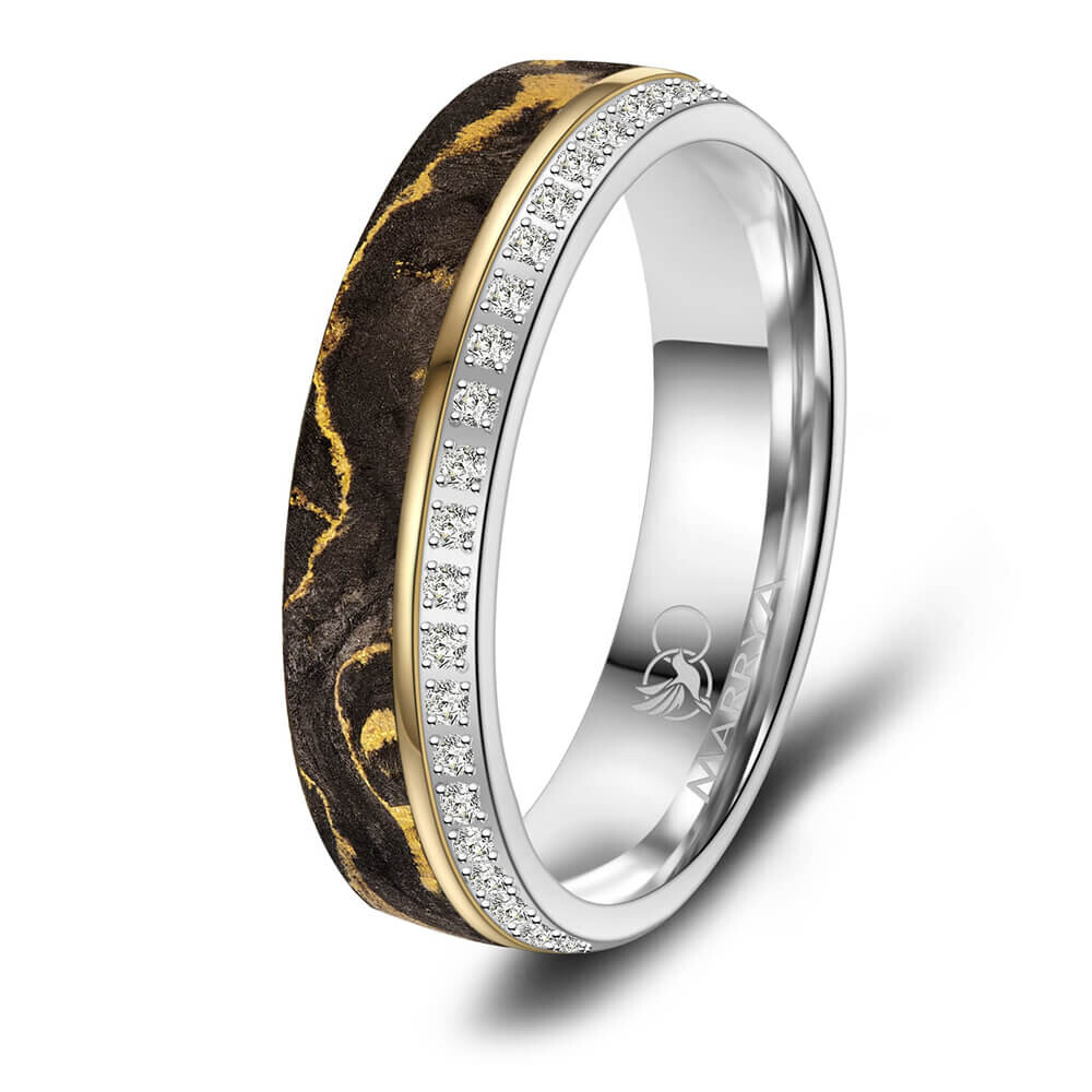 Damenring Edelstahl Carbon CA10