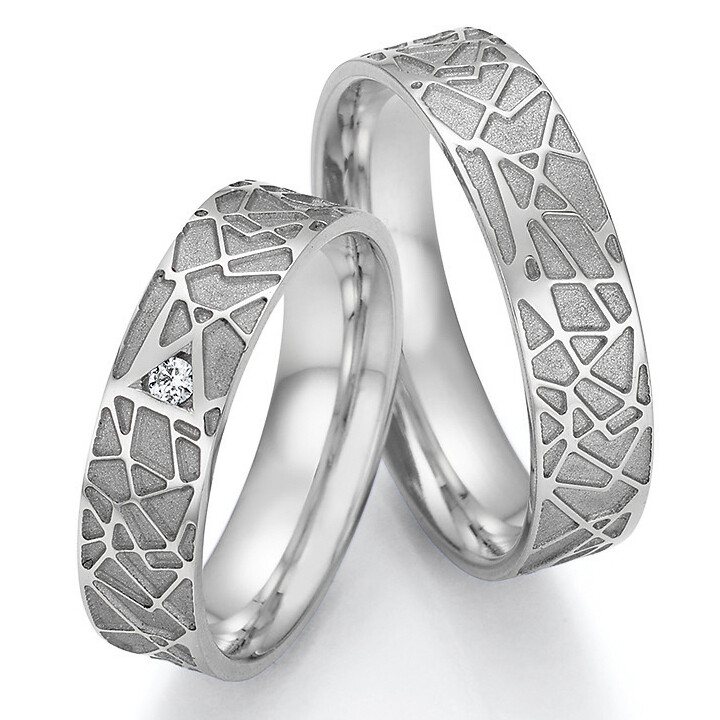 Trauringe Palladium TRS66RU66030Pd mit einem Diamanten