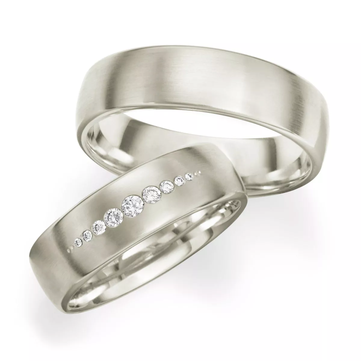 Trauringe Weißgold Brillant 30248