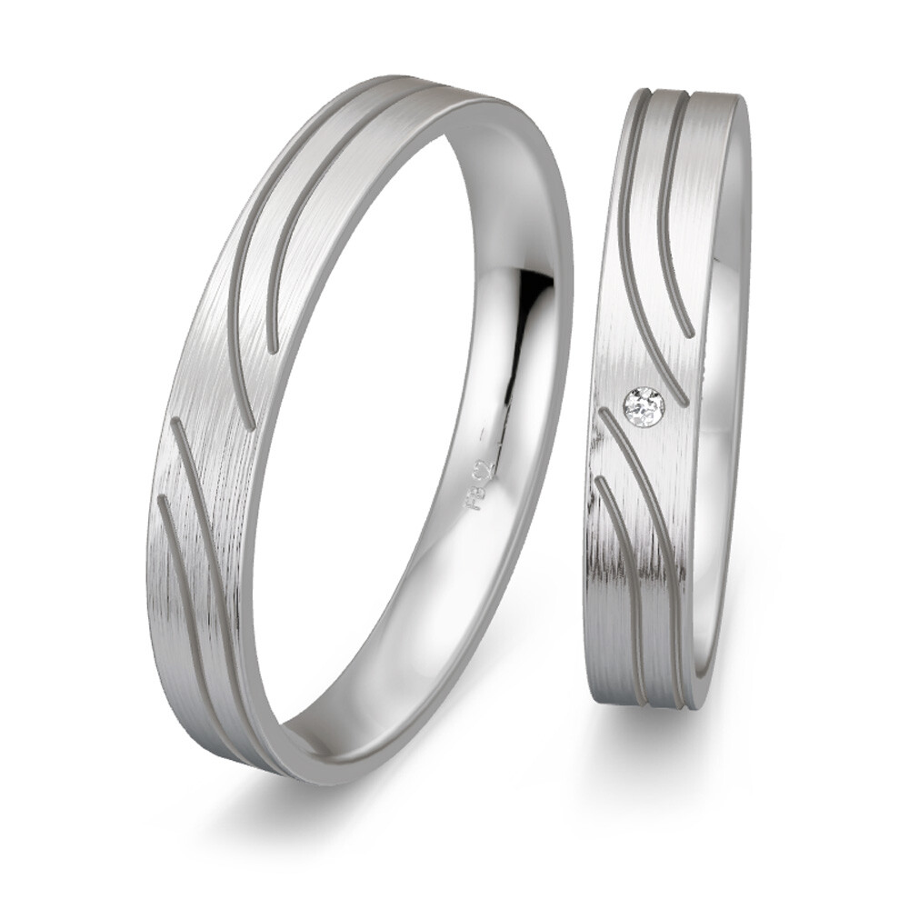 Trauringe Platin Brillant 0,010 ct.