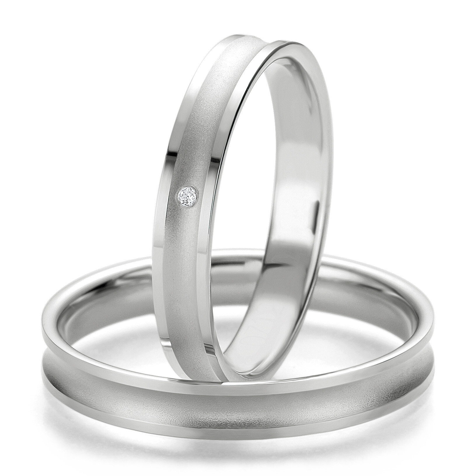 Trauringe Eheringe Palladium Smart Line Slim BR 48/07125 & 48/07126
