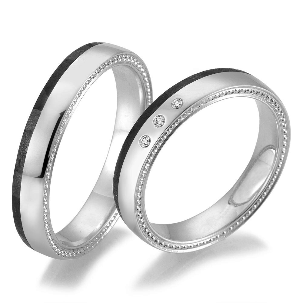 Trauringe Carbon & Platin 48/06509 & 48/06510