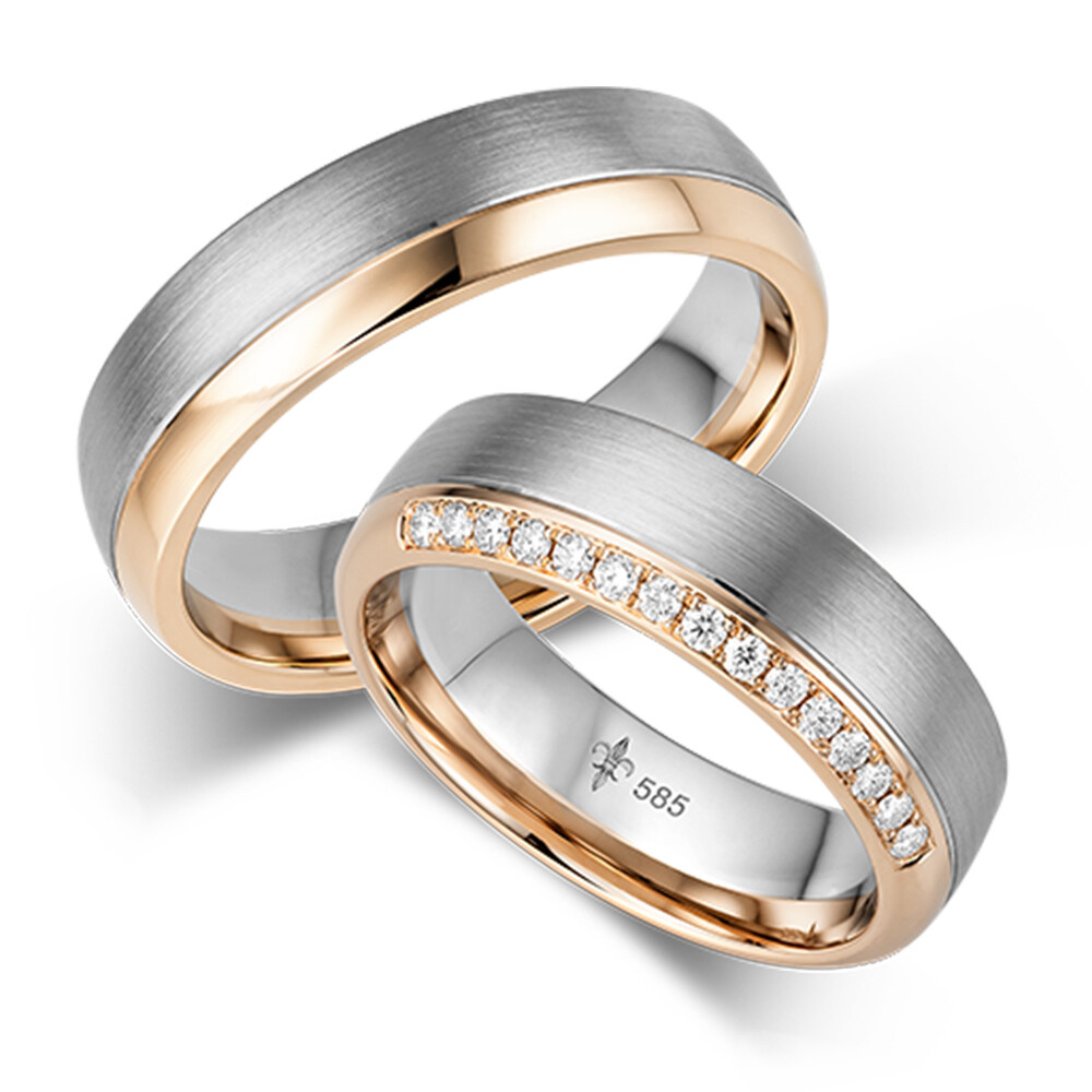 Trauringe Claire Weiß-/Roségold TR-0/TR-1-00013