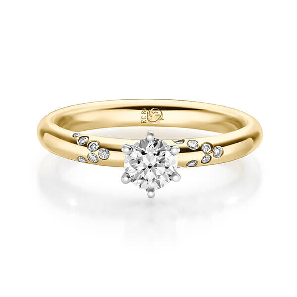 Diamantring Gelbgold 333 zus. 0,470 ct, Lab-Grown & tw,si Brillant RU-1719-8