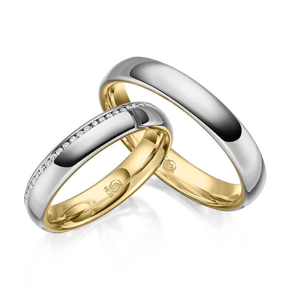 Trauringe Eheringe Bicolor Gelbgold Graugold RU-1640