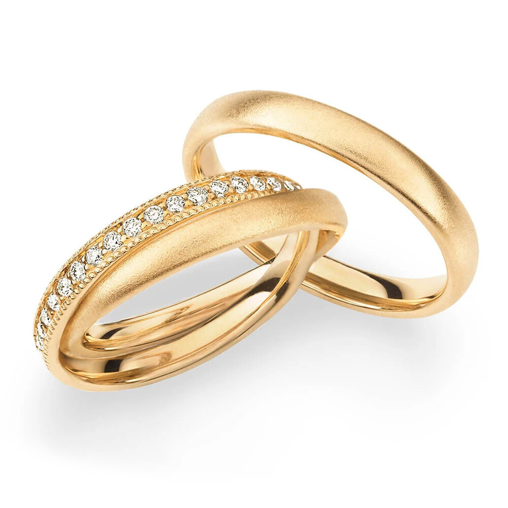 Eheringe Triset Roségold Brillant 0,574 ct.