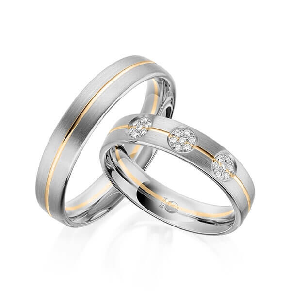 Trauringe Flowers Palladium Roségold RU-1605