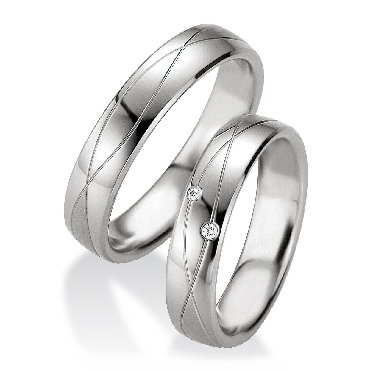 Trauringe Partnerringe 48/08075 & 48/08076 aus Silber 925