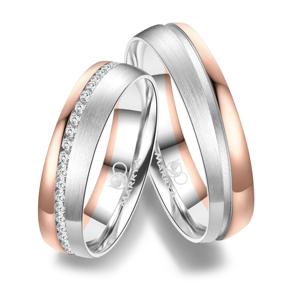 Partnerringe Weißgold 333 & Roségold 333 GO-49