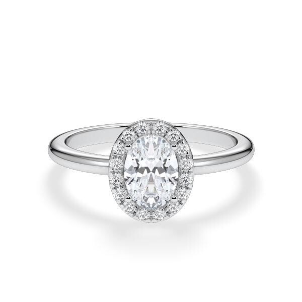 Verlobungsring Hidden Halo Oval Platin RU-1902