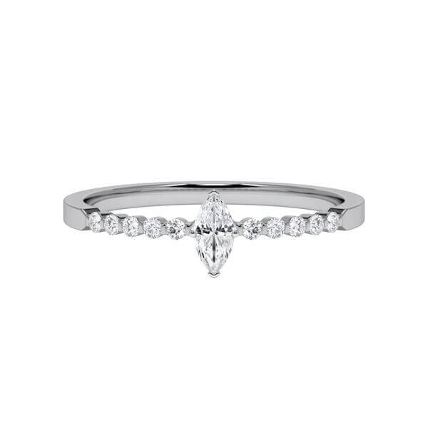 Diamantring Graugold 585 & Weißgold 585 Marquise-Diamant zus. 0,300ct. RU-1792
