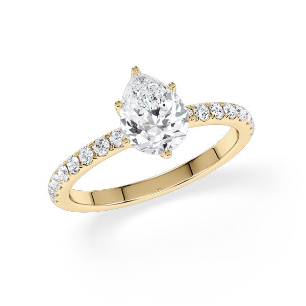 Hollywood Ring Tropfen Diamant Gelbgold Rubin 1884
