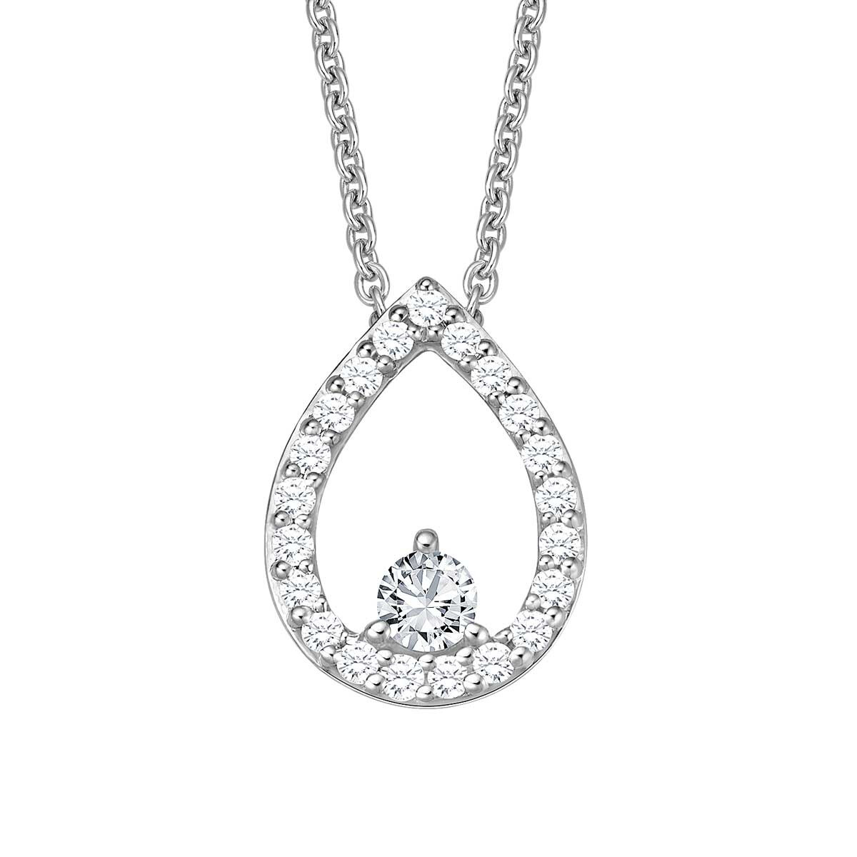 Collier Luna Tropfen Weißgold Brillant EH004565