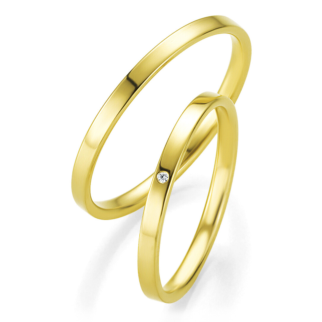 Trauringe Gelbgold Basic Slim BR 48/04309 & 48/04310