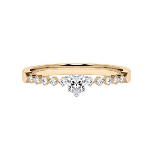 Verlobungsring Herz Diamant Roségold 585 & Platin 950 zus. 0,300ct. Rubin 1794