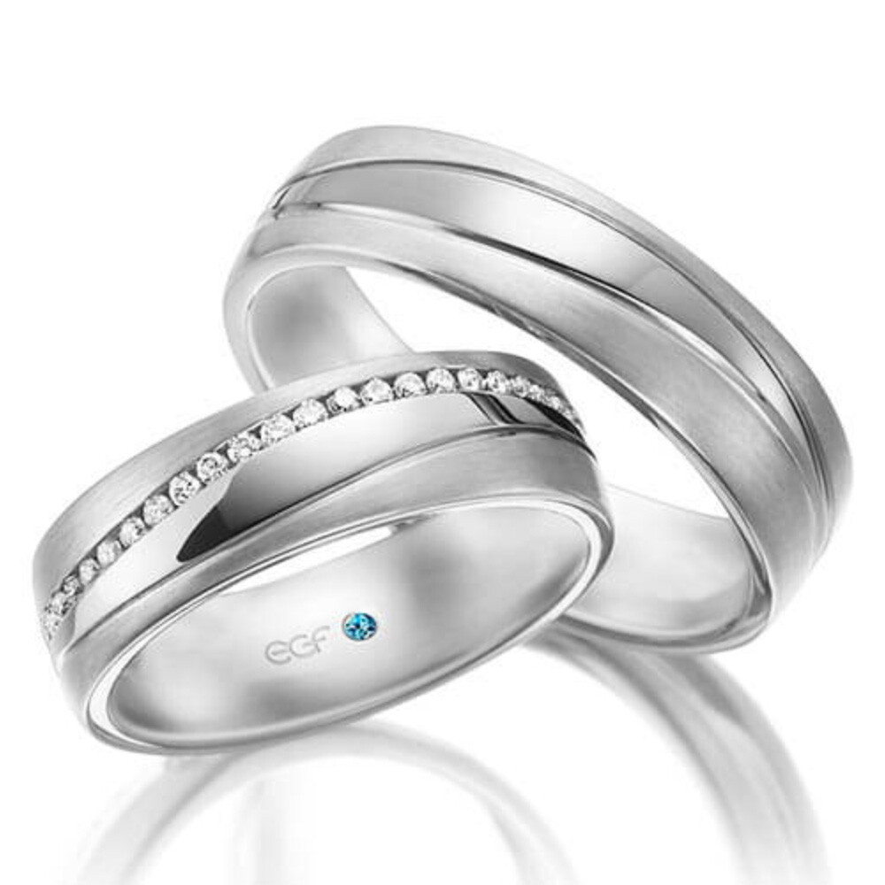 egf Trauringe Weißgold Brillant F-1153-4