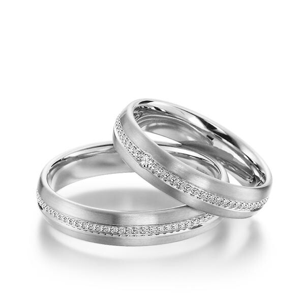 Trauringe Palladium Perlfuge Brillant SC-1136-4