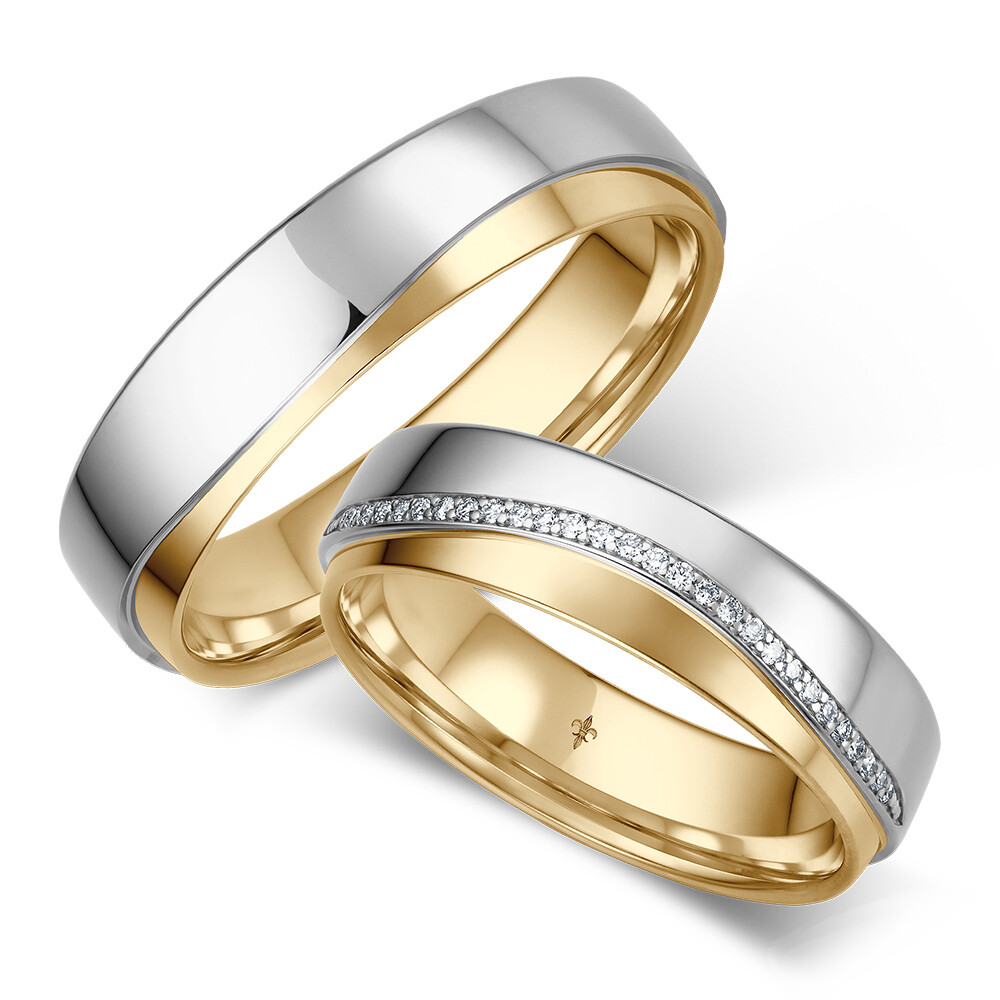 Trauringe Denise Gelbgold & Weißgold TR-0/TR-1-00083