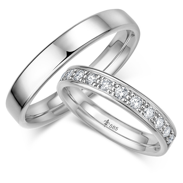 Trauringe TR-1-00067 Christine Weißgold lupenrein