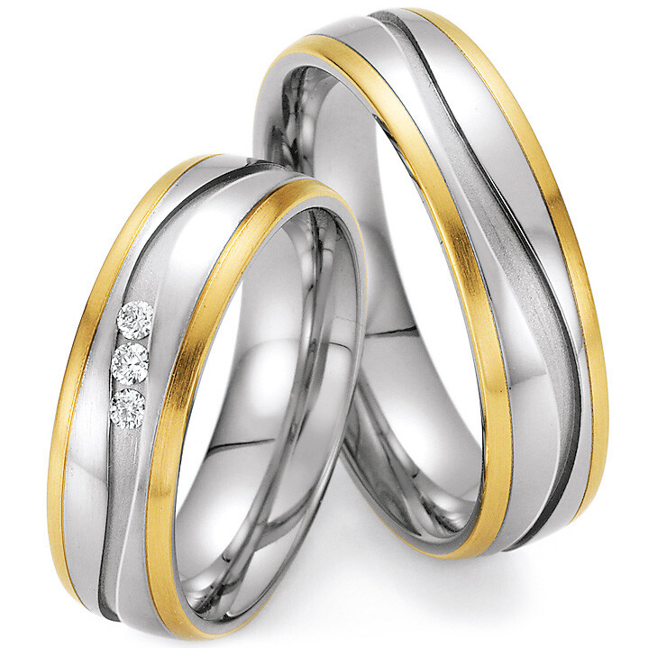 Trauringe 88/600100 & 88/60020  Gelbgold & Palladium