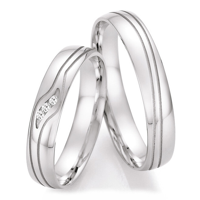 Trauringe Weißgold Brillant CR 66/41150 & 66/41160