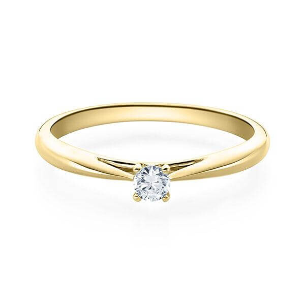 Verlobungsring Solitär 4er Krappe Gelbgold RU-1570