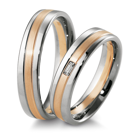 Trauringe Bicolor Inspiration 48/04169 & 48/04170 Baguette