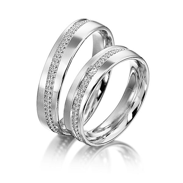 Trauringe Platin Perlfuge Brillant SC-1139-1