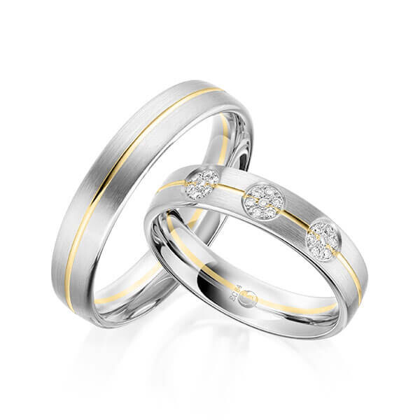 Trauringe Flowers Weißgold Gelbgold RU-1605