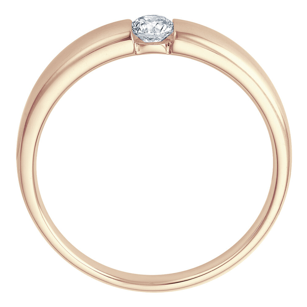 Solitaire Ring Roségold Brillant 0.170 ct. w/si, stehend
