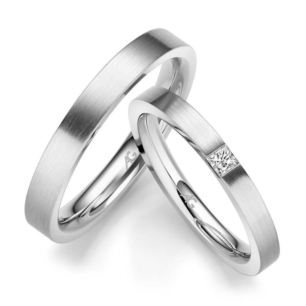 Trauringe Weißgold Princess 4/31324/2.6 & 31324/3.5