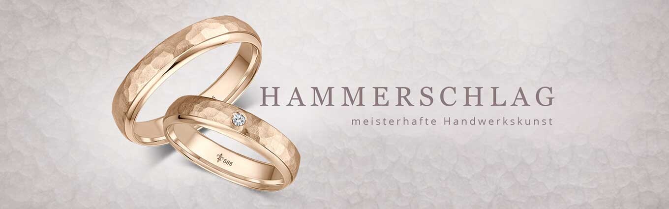 Trauringe Eheringe mit Hammerschlag – gehämmert