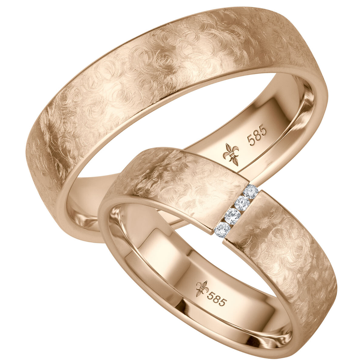 Giloy Trauringe TR-0-00031 & TR-1-00031 Victoria Roségold