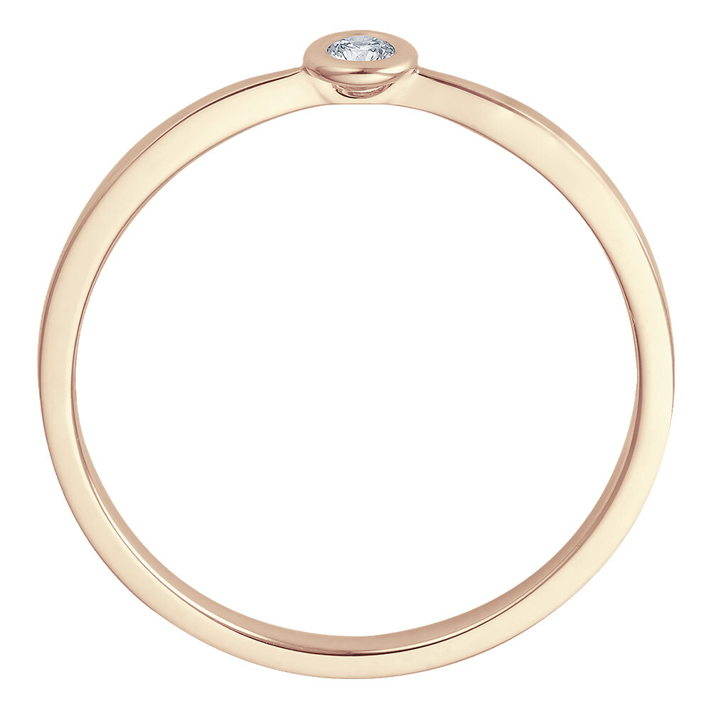 Solitaire Ring Roségold Brillant 0.040 ct. w/si, stehend