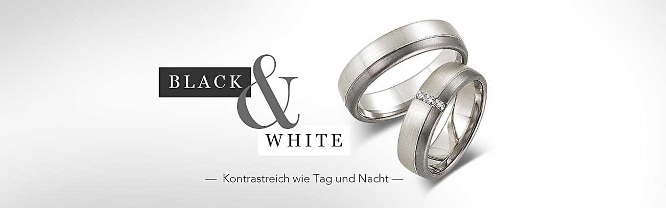 Trauringe Eheringe Black & White / Schwarz & Weiß