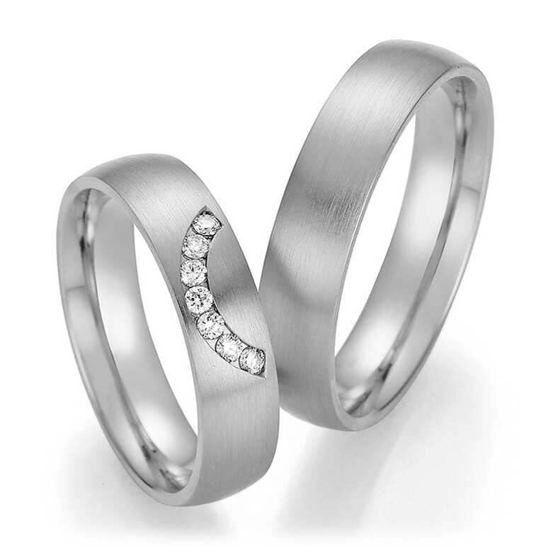 Trauringe Weißgold mit mehreren Diamanten TRS66RU60110W