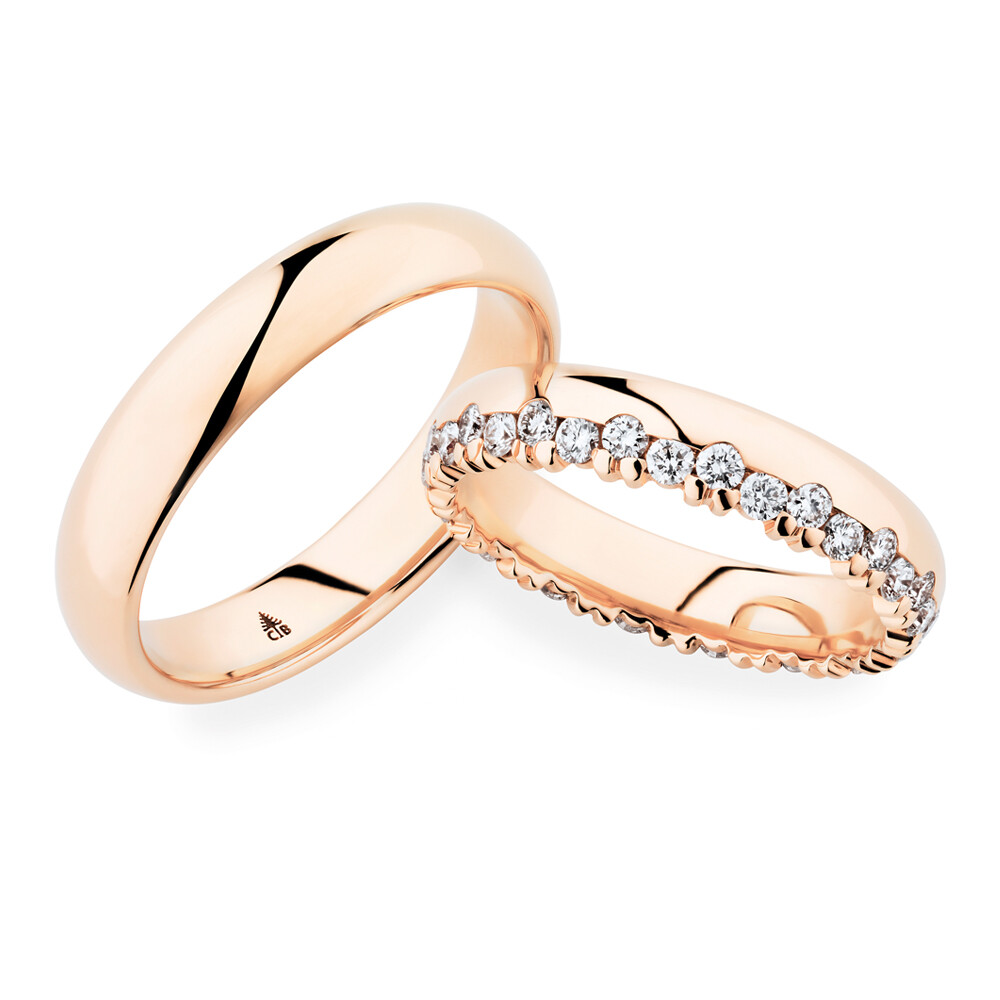 Eheringe Roségold Brillant 0,760 ct.
