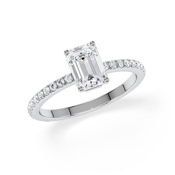 Ring Hidden Halo Emerald Platin Rubin 1899