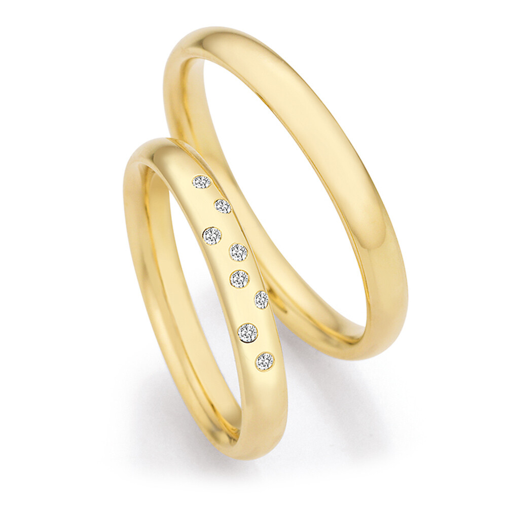 Trauringe Gelbgold Honeymoon Brillant 0.064 ct.