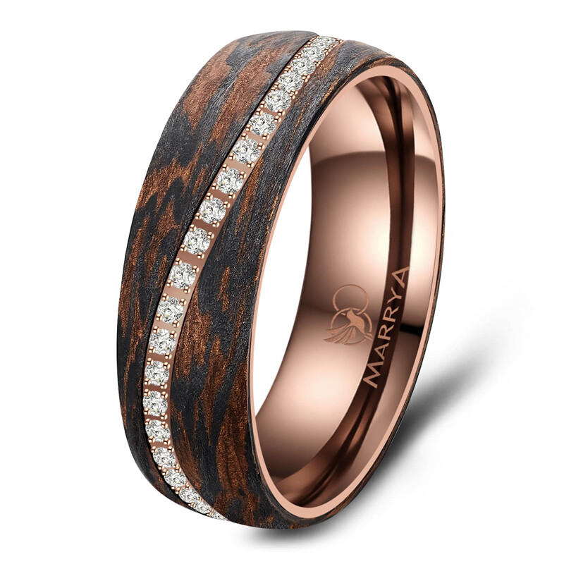 Damenring Carbon Bronce Wellendesign CB-05