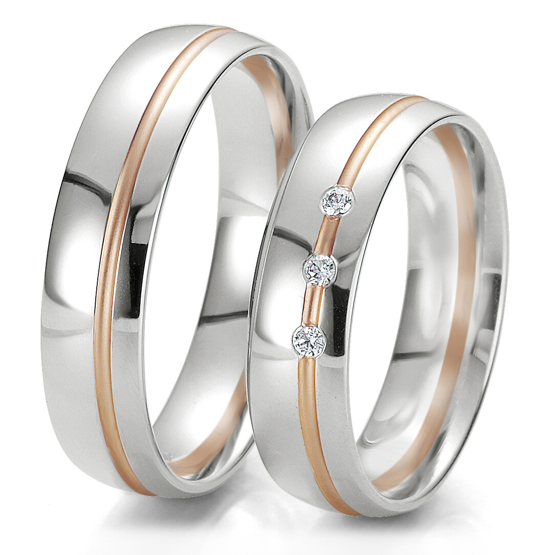 Trauringe Rainbow Weißgold & Rotgold