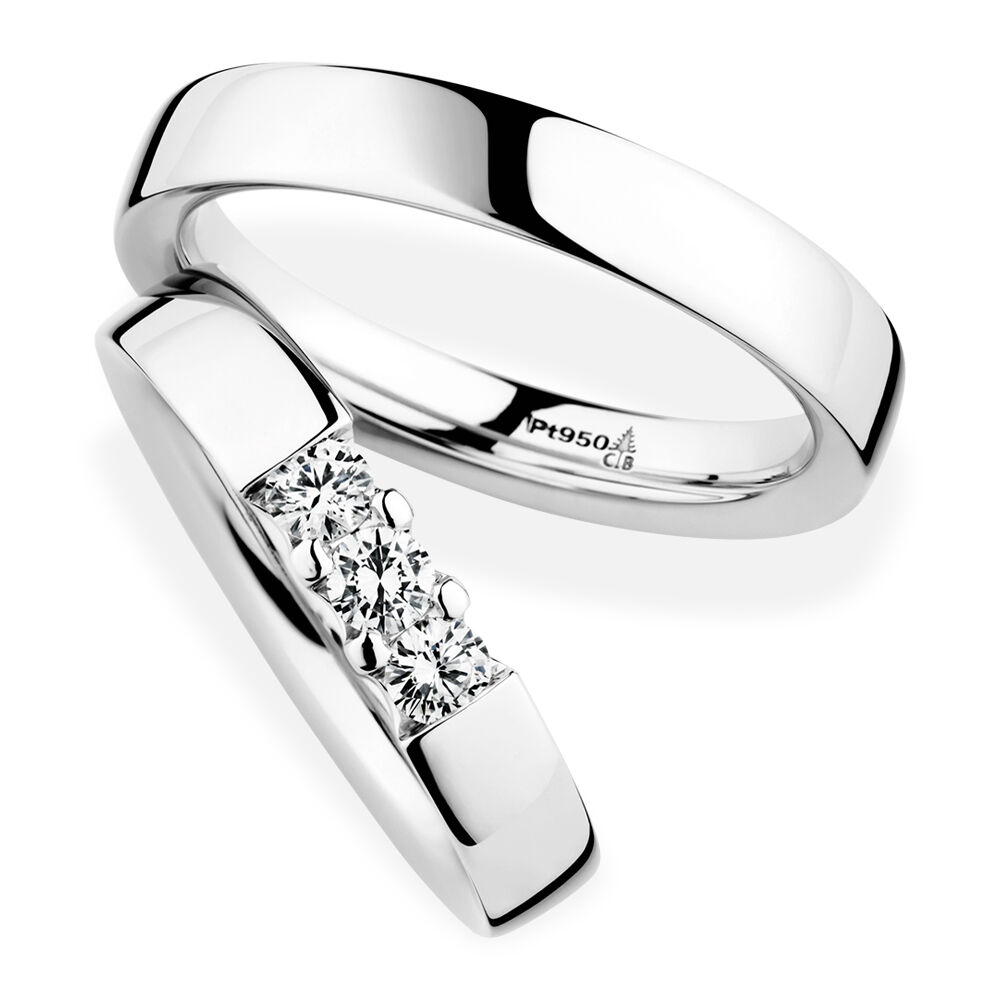 Trauringe Platin Brillant 0,300 ct.