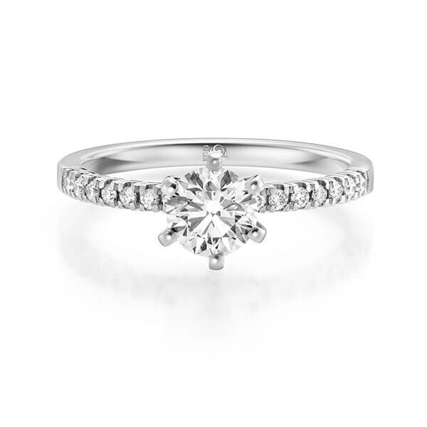 Diamantring Graugold 375 zus. 0,840 ct, Lab-Grown & tw,si Brillant RU-1725-11