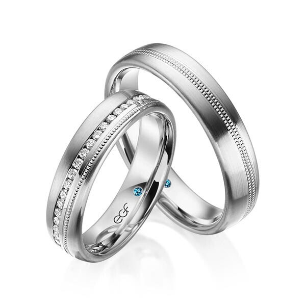 Trauringe Graugold Perl-Saturnfuge Brillant F-1322-5