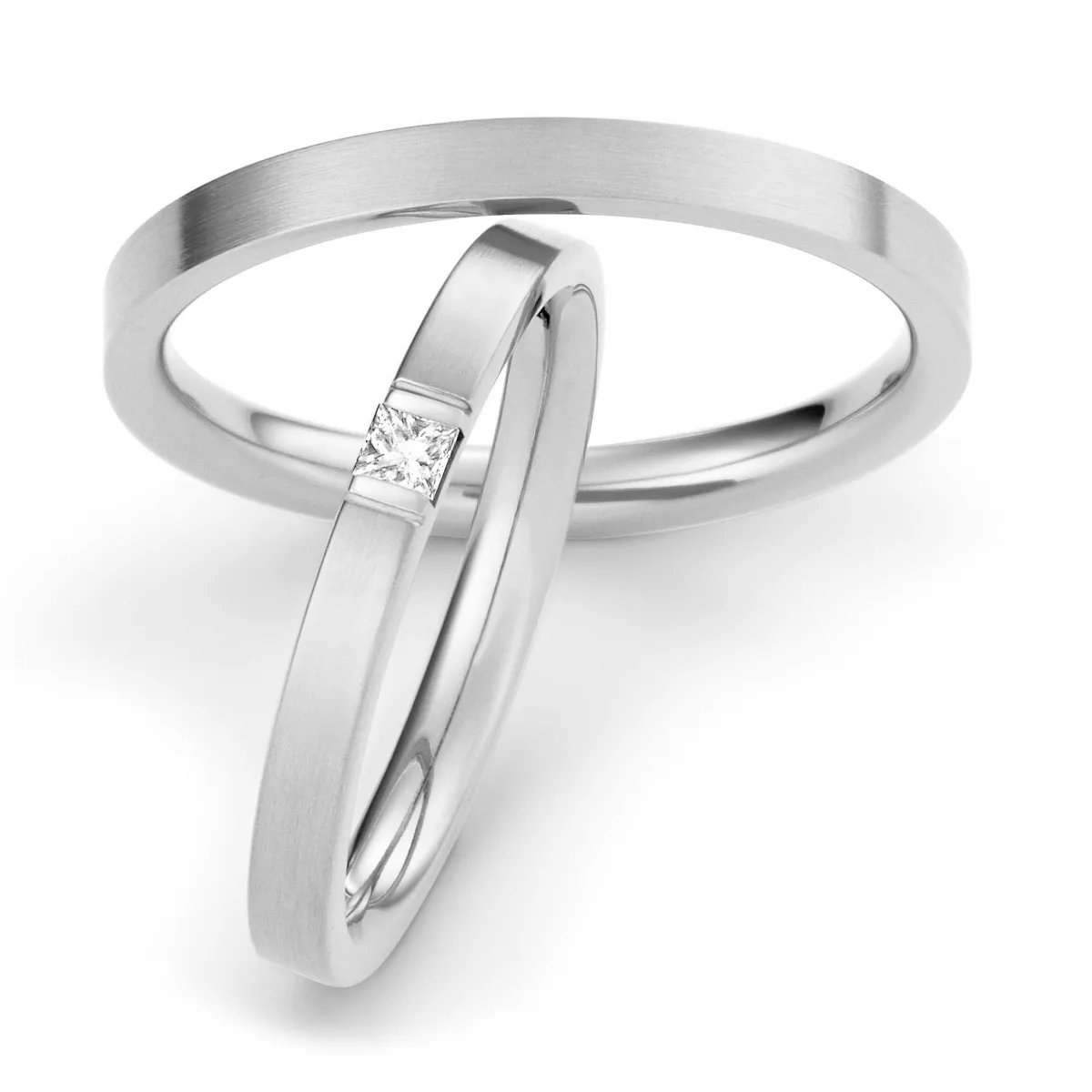 Trauringe Weißgold Princess 70103