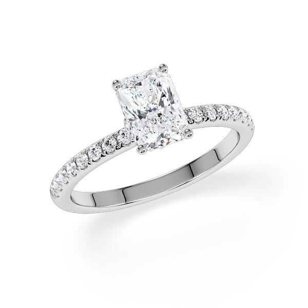 Diamantring Veiled Halo Radiant Platin Rubin 1896