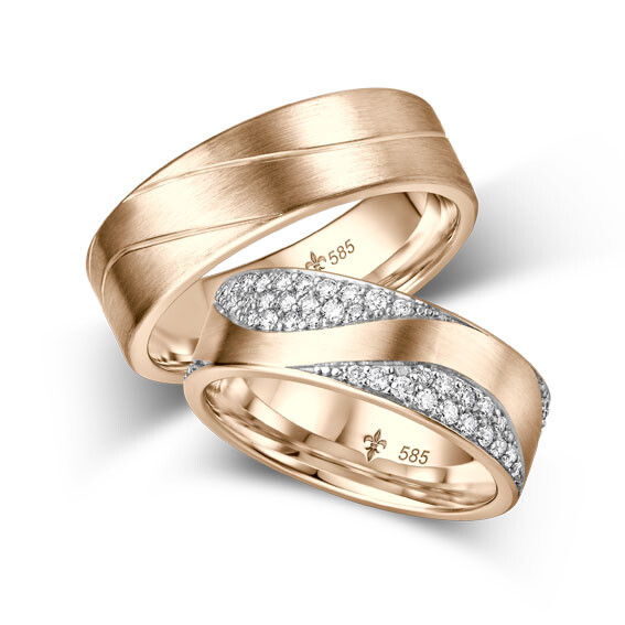 Trauringe Yvonne Roségold TR-0-00052 & TR-1-00052