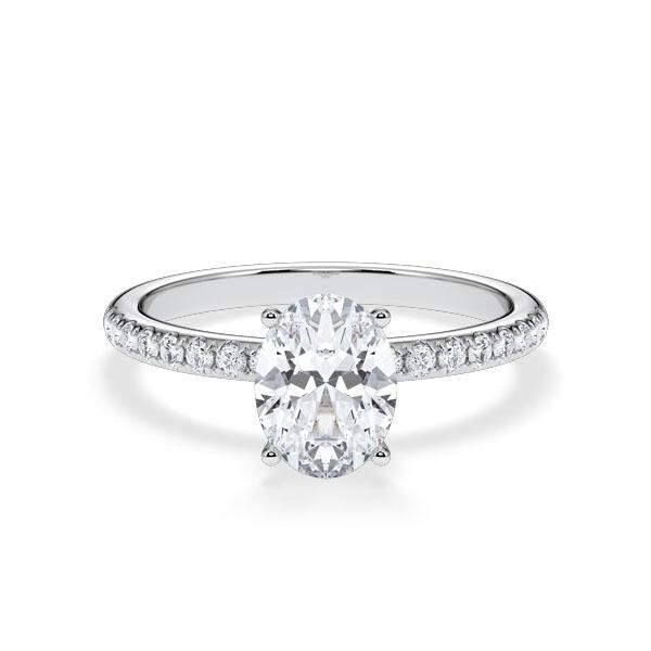 Diamantring Veiled Halo Lab-Grown Oval Platin Rubin RU-1893