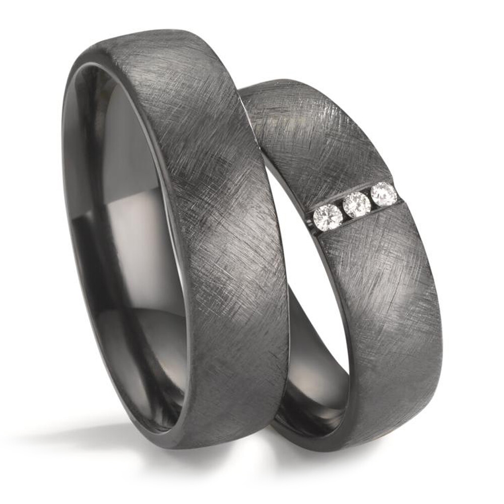 Eheringe aus Zirkonium mit 3 Brillanten TF52700
