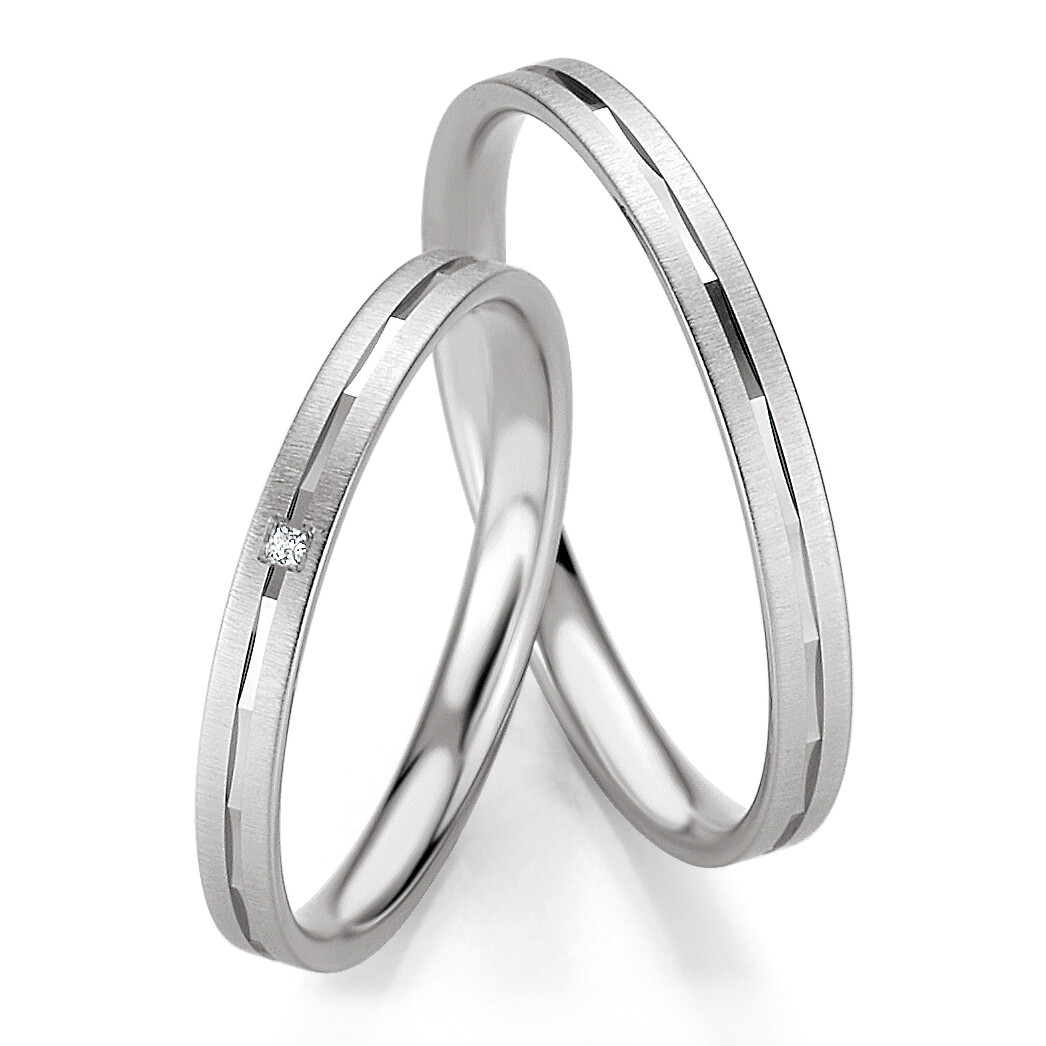 Trauringe Weißgold Basic Slim BR 48/04321 & 48/04322